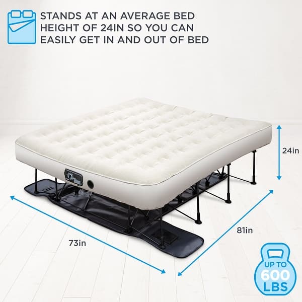 Ivation EZBed Air Mattress with Frame and Rolling Case Bed Bath