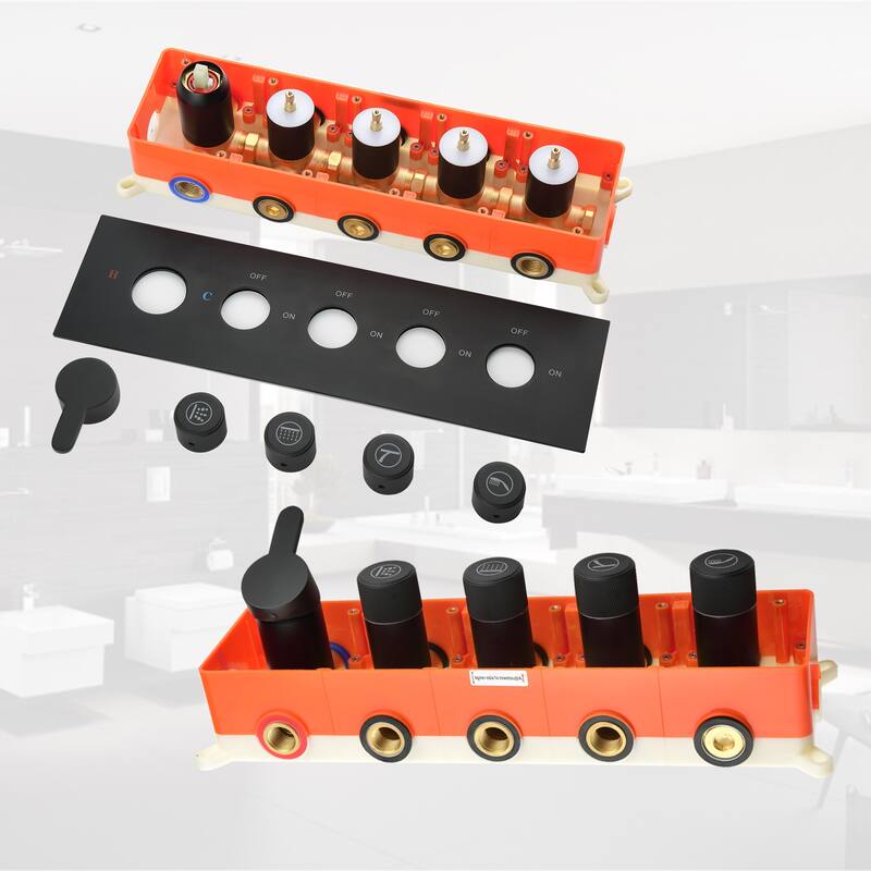 4-Mode Complete 24'' Rain and Waterfall Shower System with 3 Body Jets and Handheld Showerhead