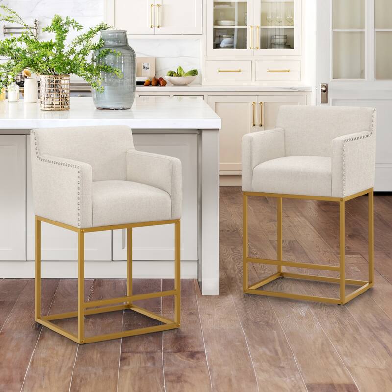 Modern Counter Height Bar Stools Fabric Upholstered Counter Stool
