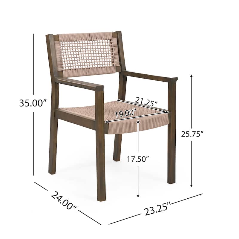 Christopher Knight Home - Emma Outdoor Acacia Wood Dining Chairs (Set of 2)
