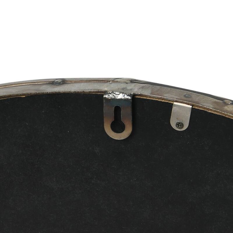 Arched Mirror with Metal Trim - Black