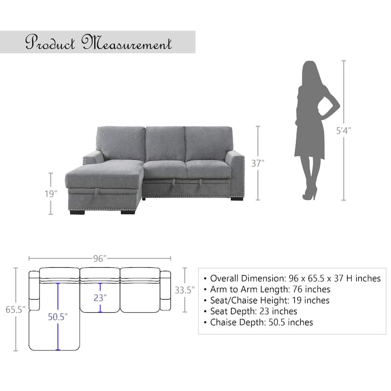 Tolani Sectional Sofa with Pull-Out Bed and Left Chaise