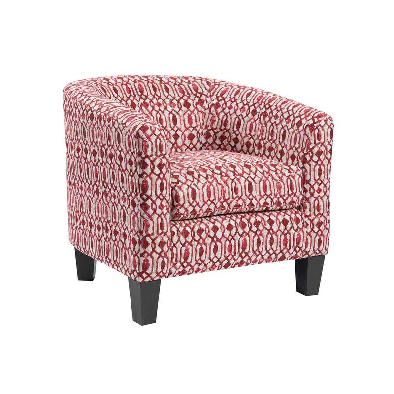 Grafton Home Enzo Upholstered Accent Barrel Chair - Chester Poppy Red and Tan