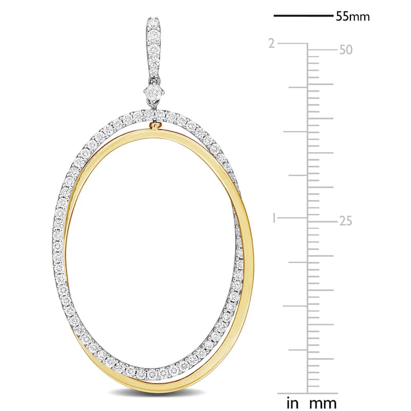 Miadora 2 1/4ct TDW Diamond InterTDWined Circular Drop Earrings 14k White and Yellow Gold