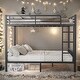 preview thumbnail 2 of 10, Space-Saving Metal Bunk Bed Design Queen Over Queen Bunk Beds Comes With 4-Step Ladders