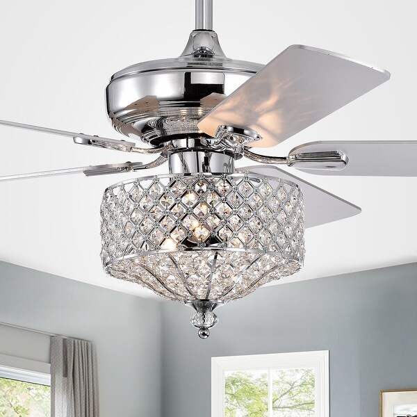 Shop Riane Chrome 52-Inch 5-Blade Metal/Crystal Drum Shade ...