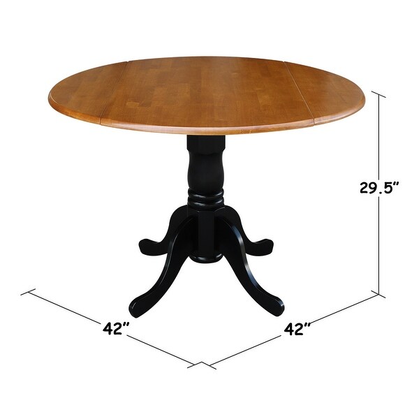 Round 42-inch Drop-leaf Table