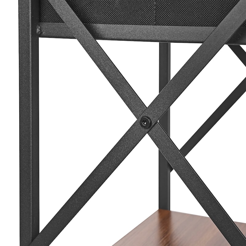 Javlergo 2 Pack X Frame Nightstand with Removable Fabric Drawer Easy to Clean Multifunctional End Table with Open Shelf