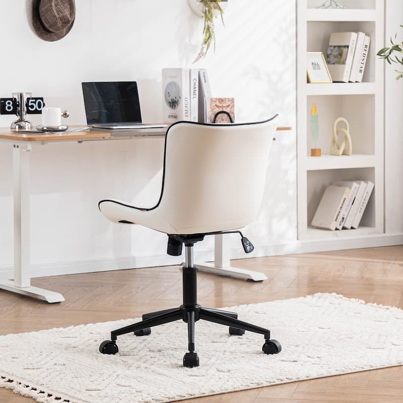 Ergonomic Office Chair Swivel Armless Desk Chair with Wheels