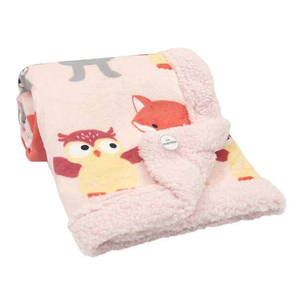 slide 2 of 5, Lambs & Ivy Little Woodland Animals Luxury Minky and Sherpa Baby Blanket