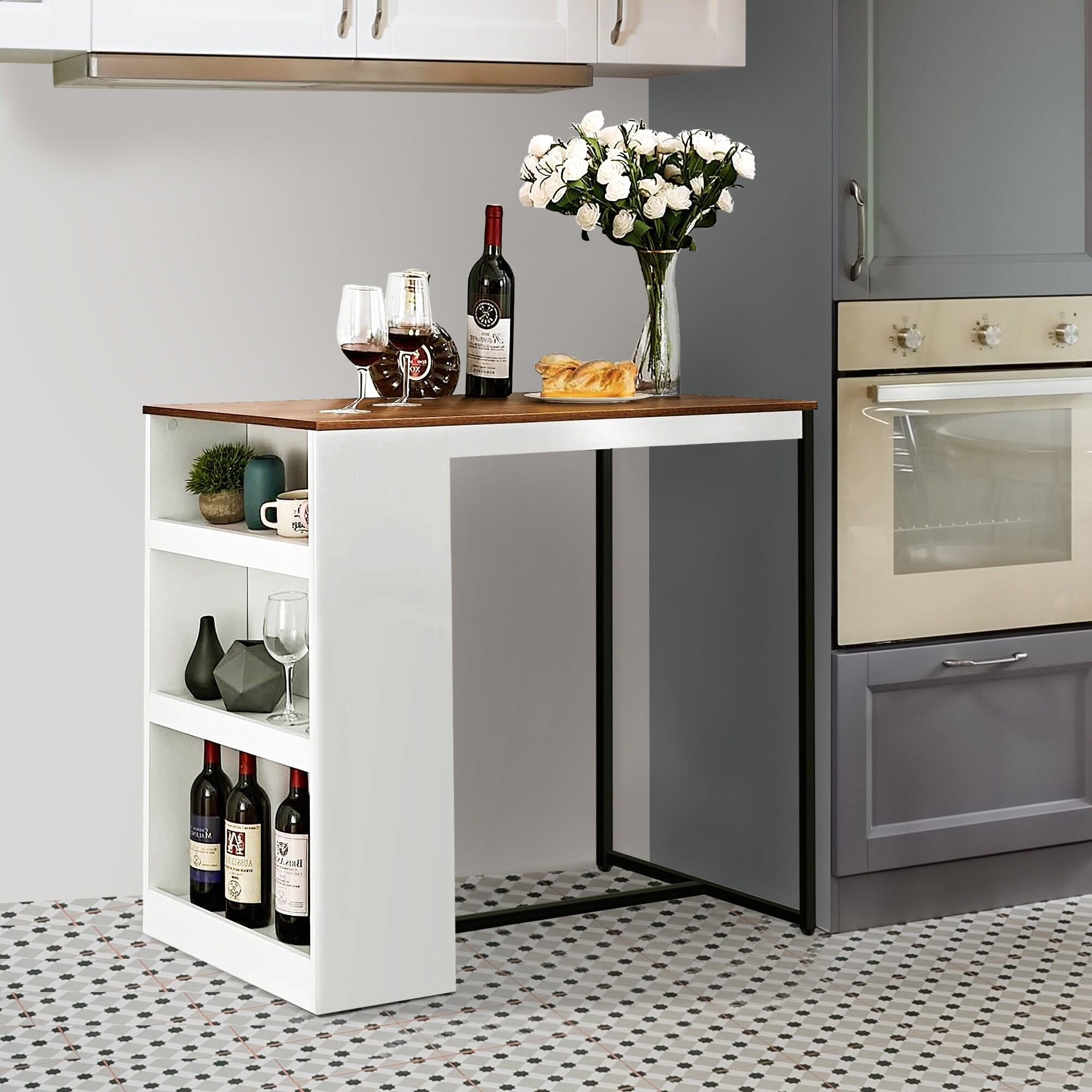 White kitchen deals bar table