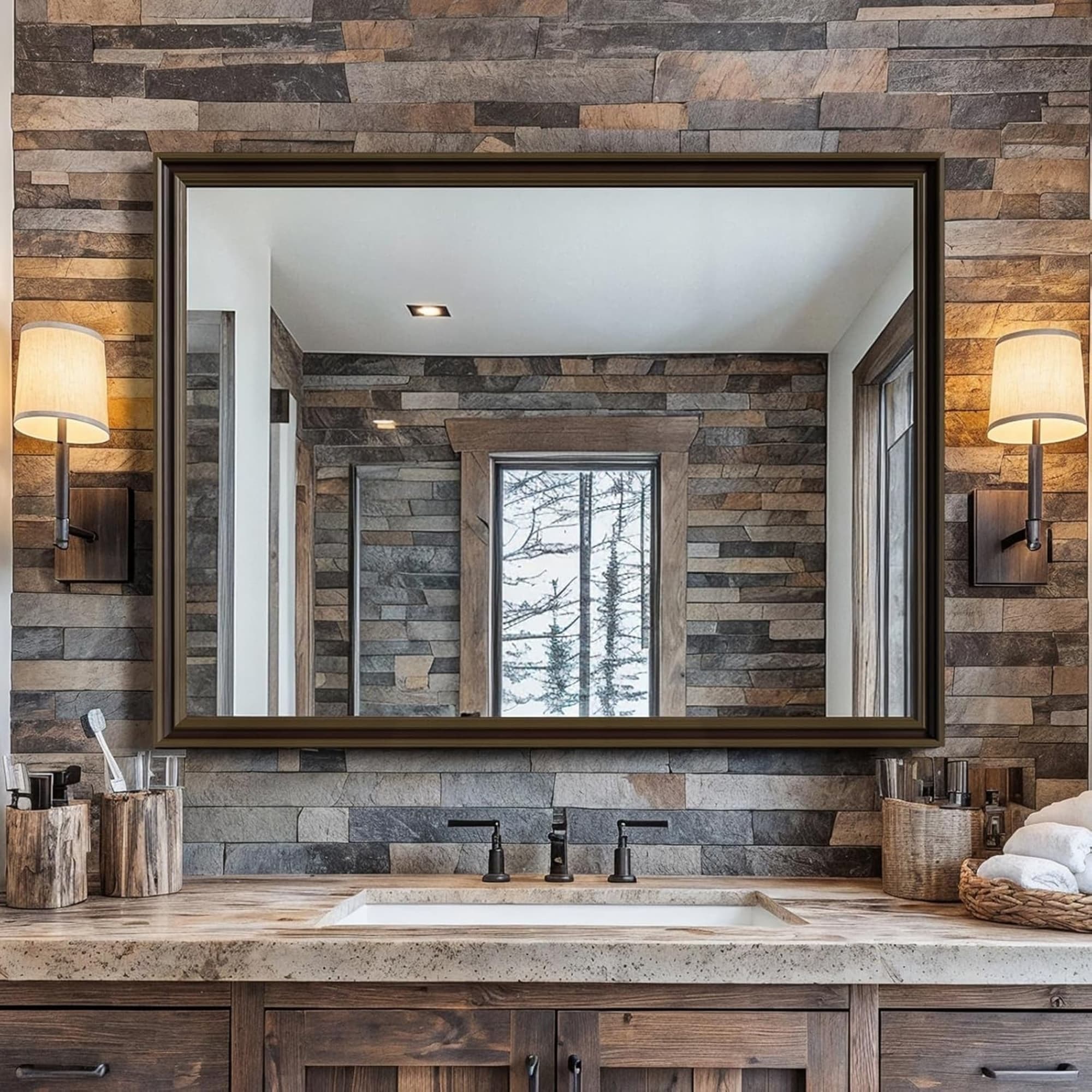 Ultrue UTBM0RT01CO10176 Retro Copper Effect 30x40 Framed Wall Mirror