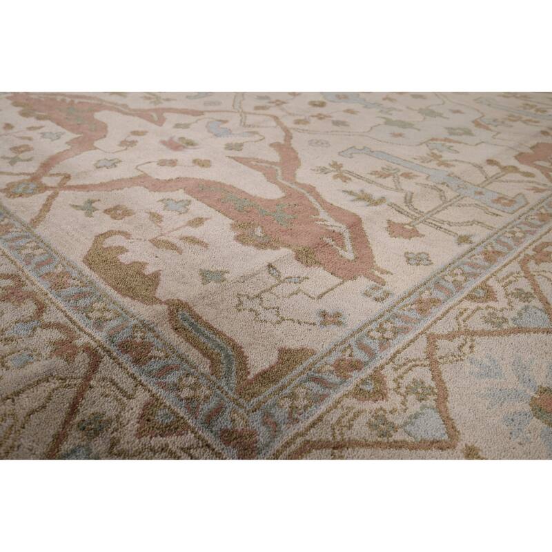 Earth Tone Oushak Indian Area Rug Handmade Oriental Wool Carpet - 7'11"x 10'0"