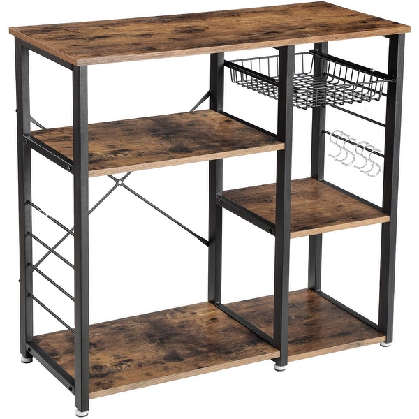 Metal and store wood bakers rack