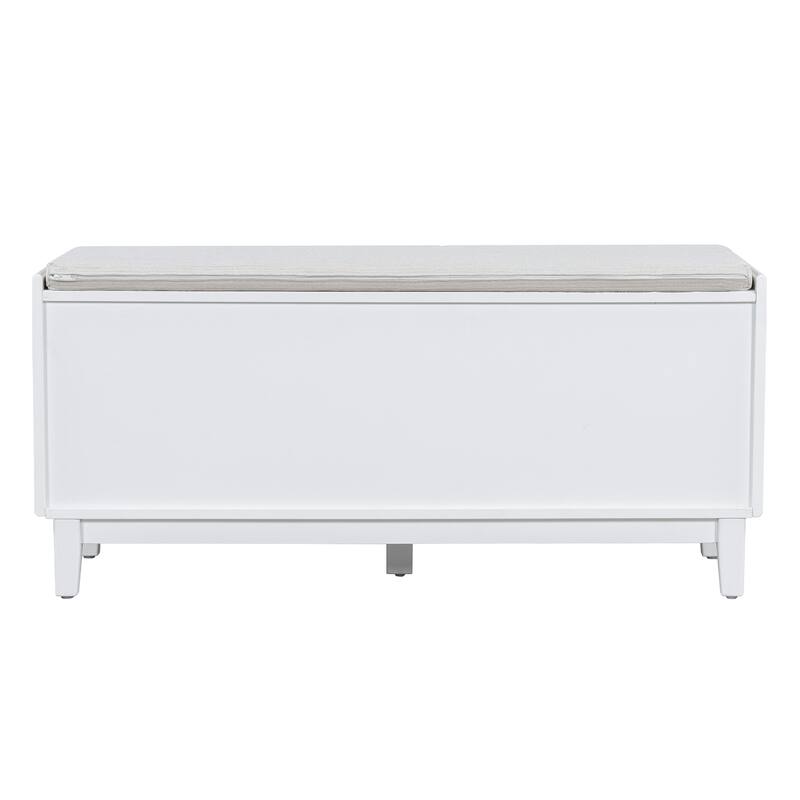 Boho Rattan Shoe Storage with Washable Cushion & Adjustable Shelves by Harper&Bright Designs