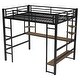 preview thumbnail 9 of 7, Metal&MDF Bed Full Size Loft with Long Desk and Shelves