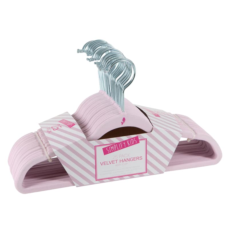 Simplify Kids 25 Pack Velvet Hangers