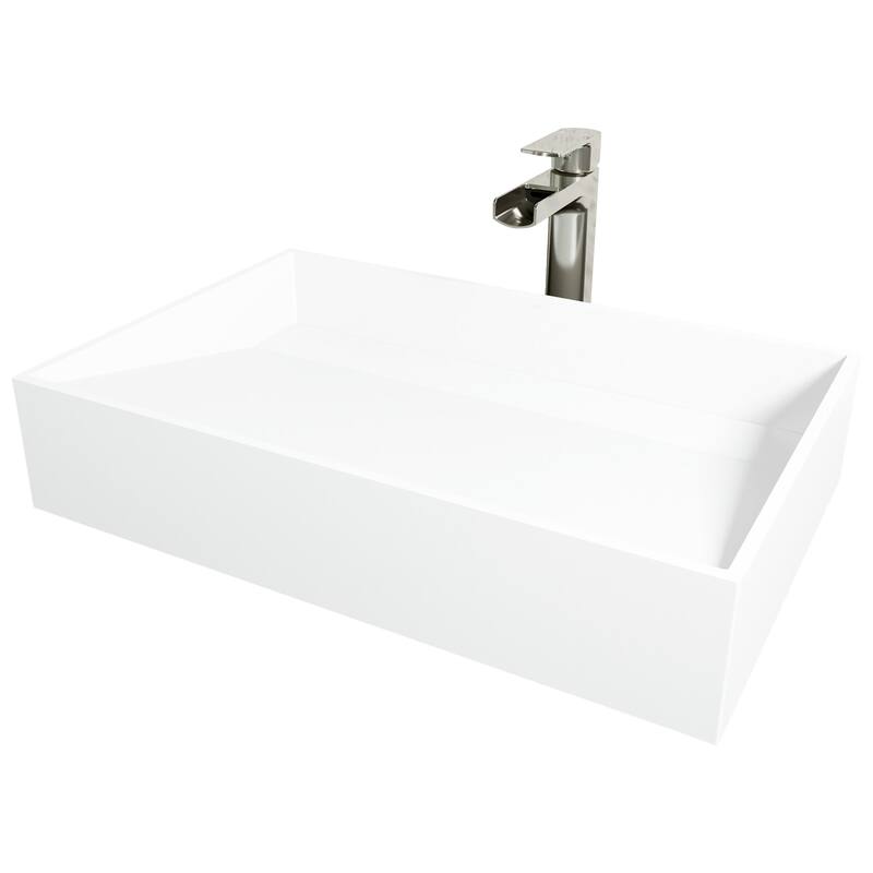 Vigo VGT2043 Starr 23" Rectangular Stone Composite Vessel Bathroom