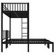 preview thumbnail 11 of 10, Black Metal Triple Bunk Bed, Twin Over Twin & Twin XL Over Twin with Guardrails