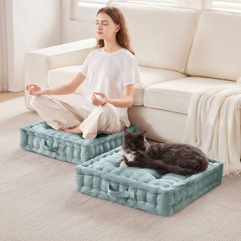 Intelligent Design Azza Poly Chenille Square Floor Pillow Cushion