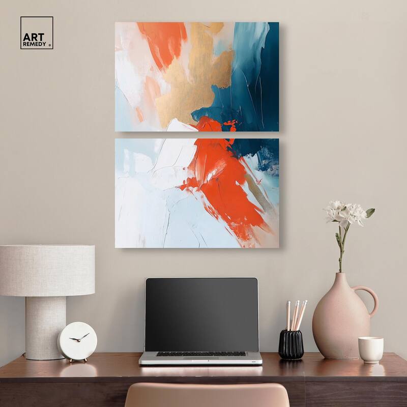 Bold and Bright I Canvas Set of 2 by Art Remedy, Gallery Wrapped