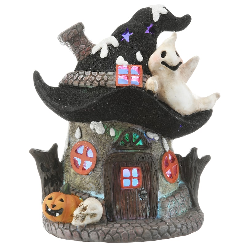 National Tree Company Halloween Pre-Lit Haunted Mushroom House Decoration, LED Lights, 7 Inches - 7 in