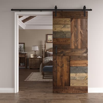 Coast Sequoia 24in./30in./36in./42in. x 84in. S Series Multi-Color Pine Wood Sliding Barn Door Without Hardware Kit