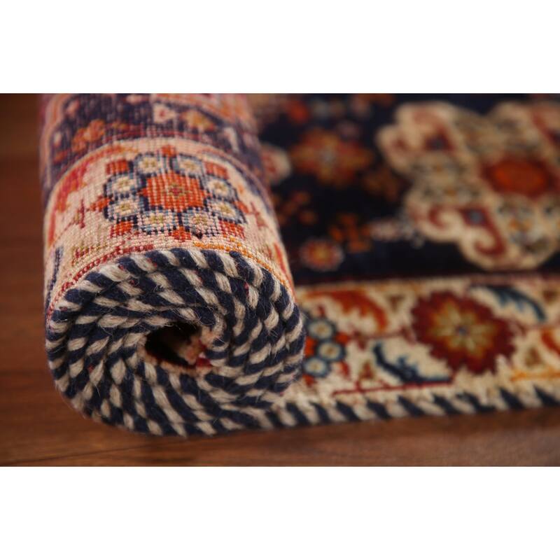 Shiraz Persian Vintage Area Rug Handmade Geometric Red Wool Carpet - 3'2"x 4'10"