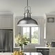preview thumbnail 1 of 2, 2 Pack Modern Pendant Lights with Metal Dome Lampshade Grey