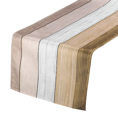 Table Runner 72" x 13", Retro Table Runner, Light Brown & Grey - Light Brown & Grey