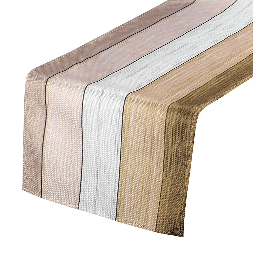 Table Runner 72" x 13", Retro Table Runner, Light Brown & Grey - Light Brown & Grey