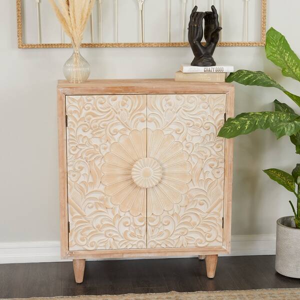 slide 2 of 8, Light Brown Wood Farmhouse Cabinet