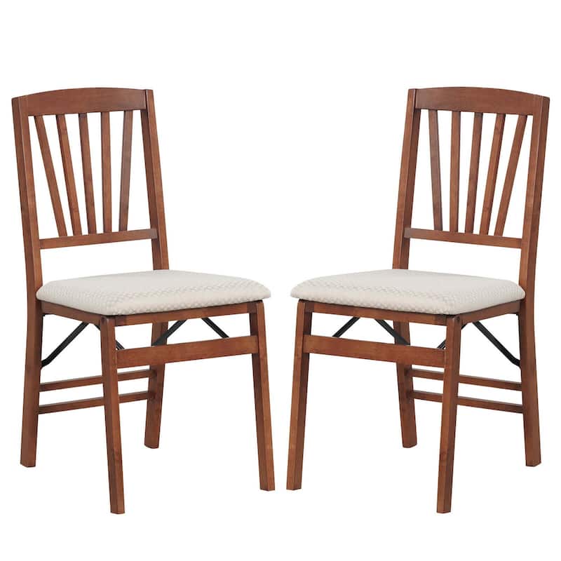 Set of 2/4 Folding Dining Chairs Modern Kitchen Chair w/Padded Seat - 2-Piece