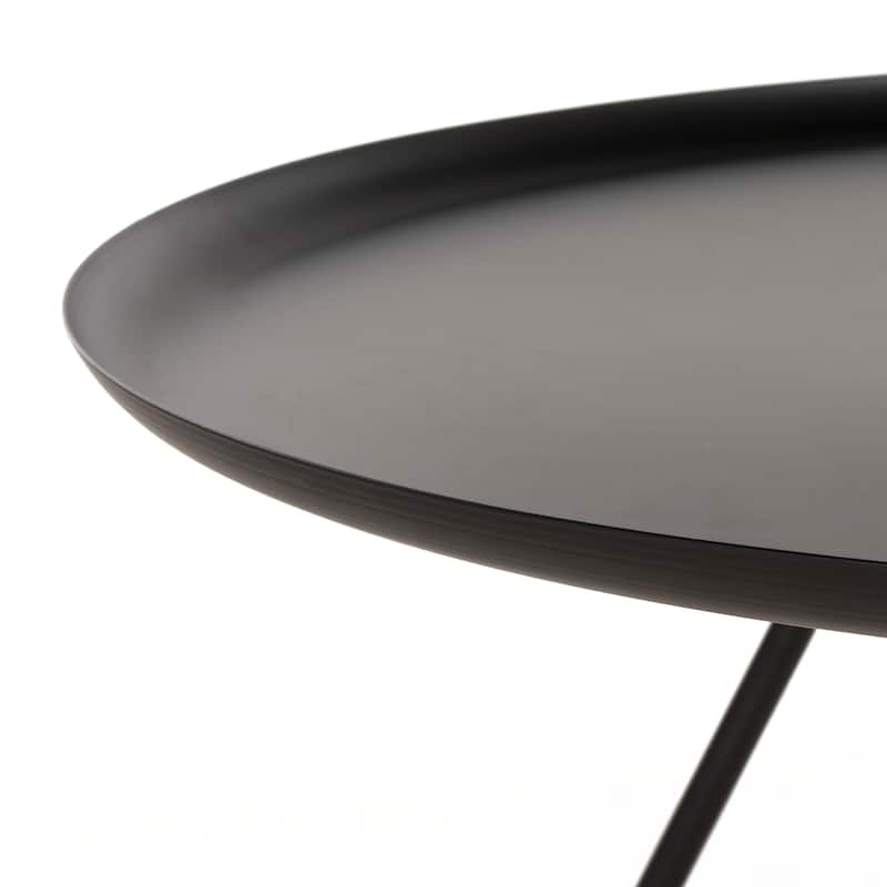 SAFAVIEH Orson Coffee Table W/ Metal Gold Cap-Black / Gold - 29"W x 29"D x 15"H