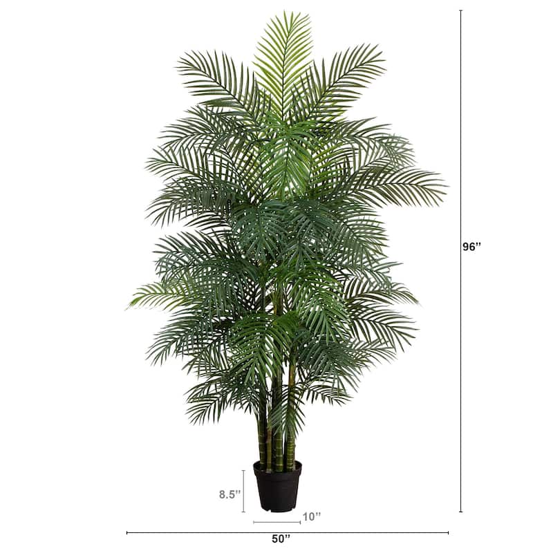 8' UV Resistant Artificial Areca Palm Tree (Indoor/Outdoor) - Green