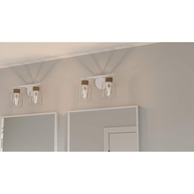 Baltic 2-Light Matte White Bath Light