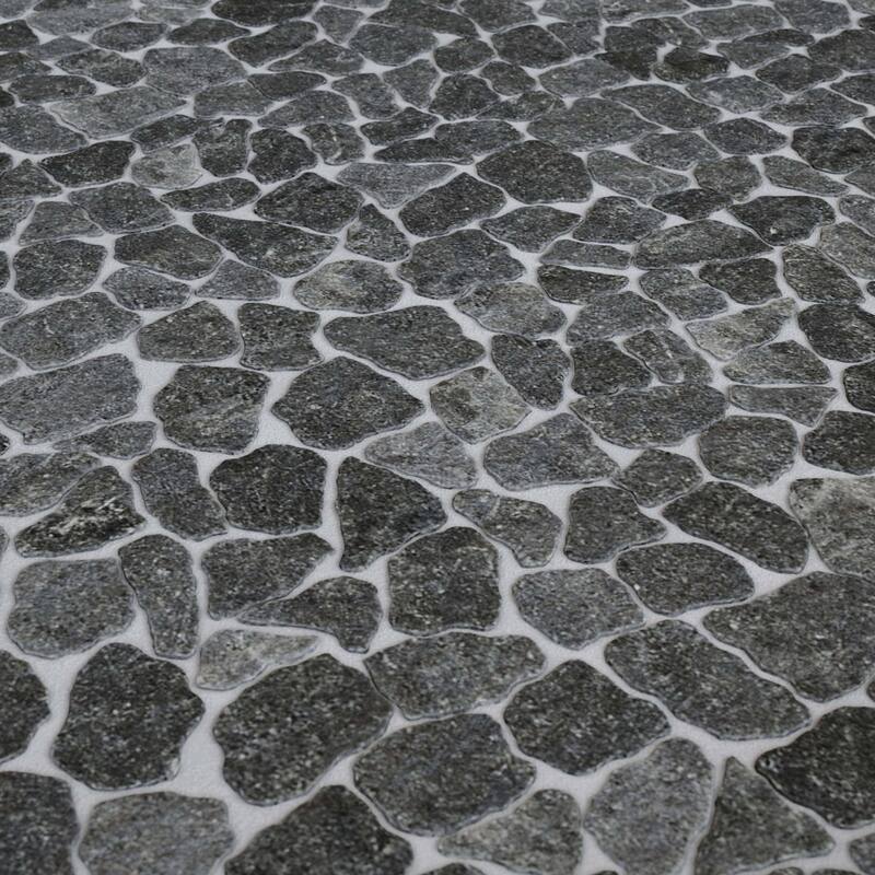 Cruz Bay Studio MKT3023 Full Eclectic - 18" x 18" Pebble and Rock - Raven Basalt