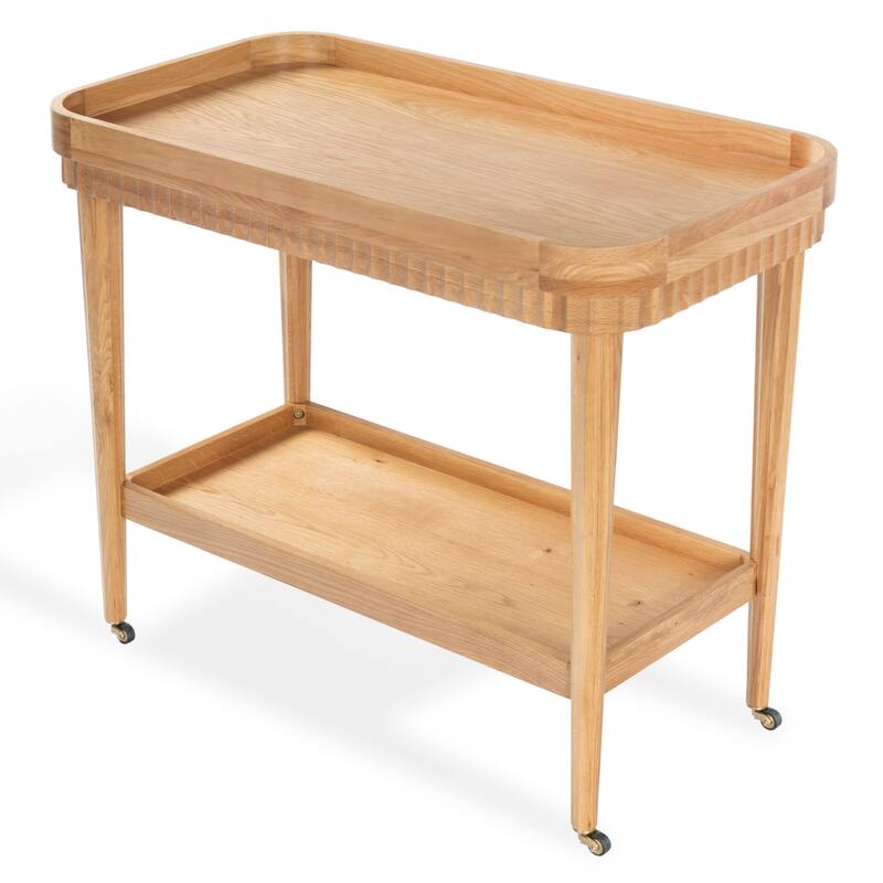 SAFAVIEH Couture Felicia Briana 2-Shelf Wood Bar cart - 38"W x 20"D x 32"H