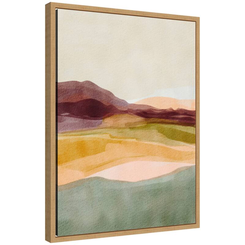 Kate and Laurel Sylvie Sunset Beauty Framed Canvas by Nikita Jariwala - 18x24 - Natural