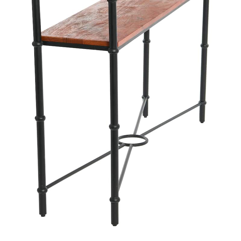 Acacia Wood & Iron Console Table
