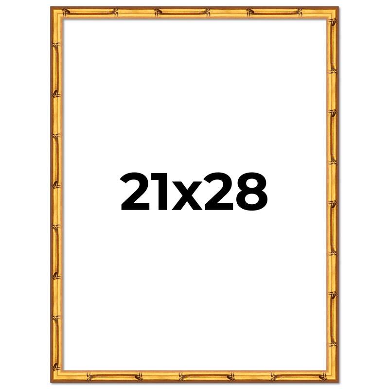 21x28 Frame Gold Bamboo Picture Frame Modern Photo Frame Includes UV Acrylic Shatter Guard Front Acid Free Foam Backing Board