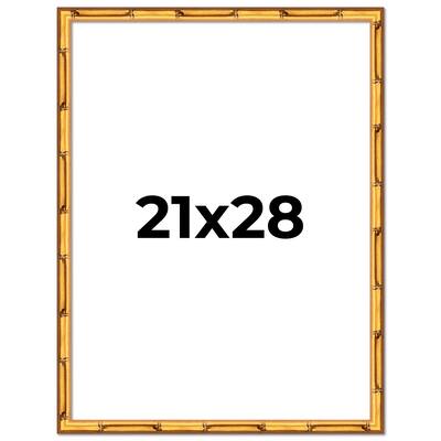 21x28 Frame Gold Bamboo Picture Frame Modern Photo Frame Includes UV Acrylic Shatter Guard Front Acid Free Foam Backing Board