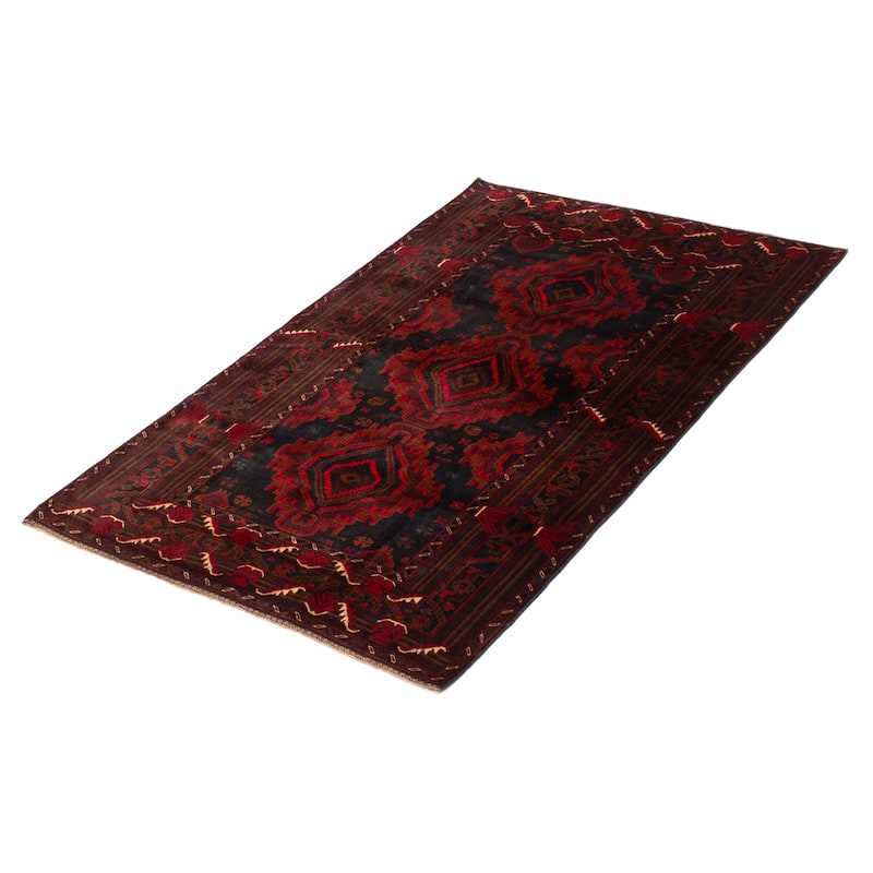 Teimani Black Rug 3'11" x 6'7" - 3'11 x 6'7