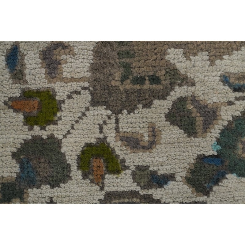 Hand Knotted Oriental 100% Wool Carpet Traditional Floral Brown Tabriz Area Rug - 9' 10'' X 6' 8''