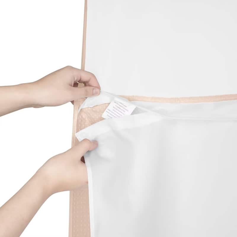 Waffle Weave Shower Curtain with Snap-in Liner 12 Hooks Included