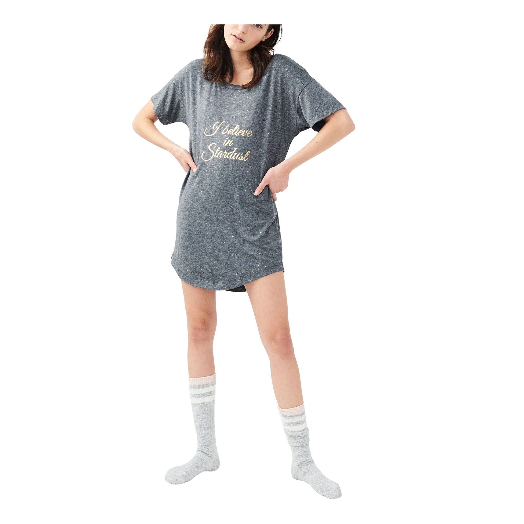 Aeropostale Womens Open Back Pajama Sleep T-Shirt