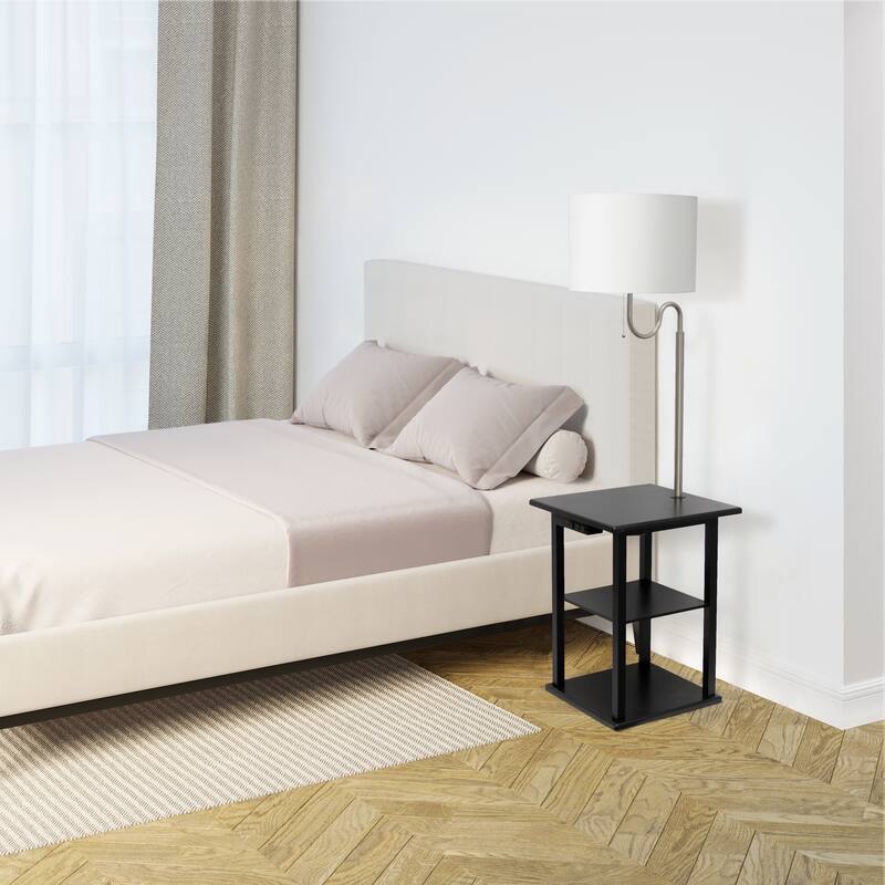 57" 2 Tier Lamp with 2 x USB Charging Ports & Power Outlet