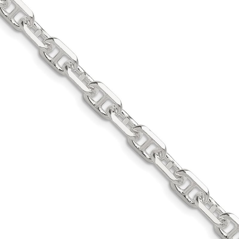 Curata 925 Sterling Silver 3-dimensional 5.75mm Anchor Mariner Chain Necklace For Men