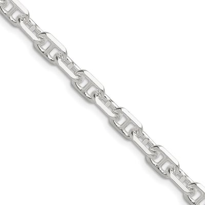 Curata 925 Sterling Silver 3-dimensional 5.75mm Anchor Mariner Chain Necklace For Men