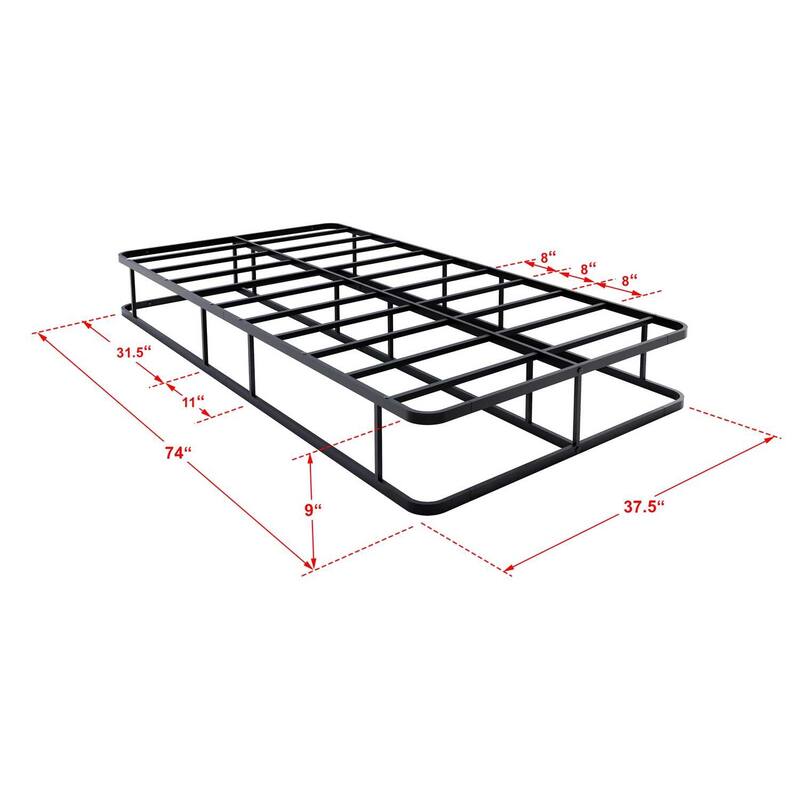 Twin Bed Frame Metal - Sturdy Black Bed Frame with Headboard & Footboard - Modern Bedroom Furniture